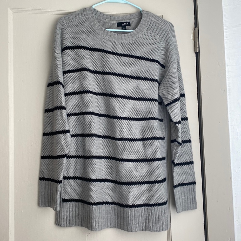 Gray and Black striped knit sweater